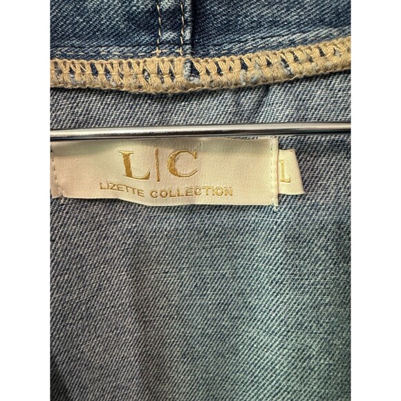 LC LIZETTE COLLECTION DENIM VEST YOU ARE MY BEST FRIEND size large rare find - Picture 3 of 9